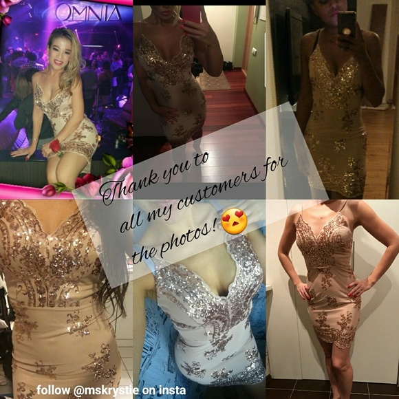 Holy Glam Rose Gold Sequin Dress - Picture 7 of 8